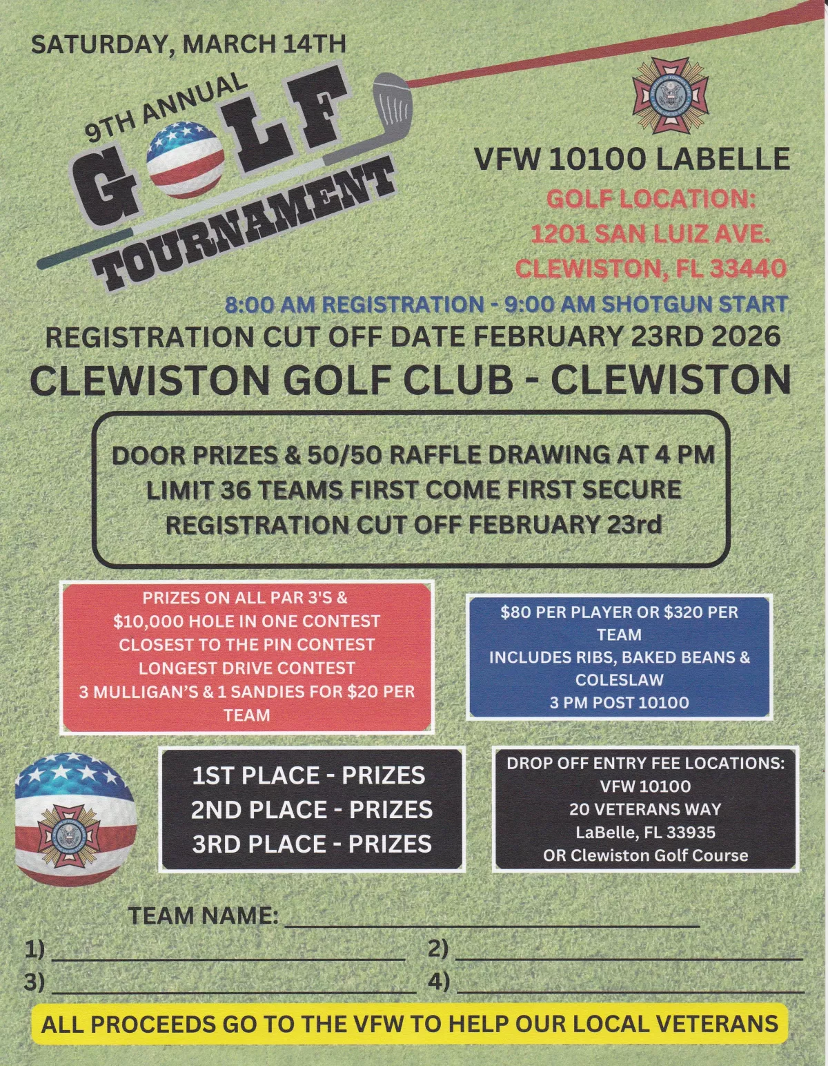 V.F.W. Post 10100 Tournament